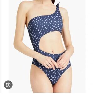 Eberjey Dark Blue One-Shoulder Cutout Swimsuit